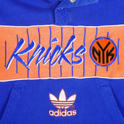 Adidas - New York Knicks Blue Hooded Sweatshirt 1990s Medium Vintage Retro Basketball