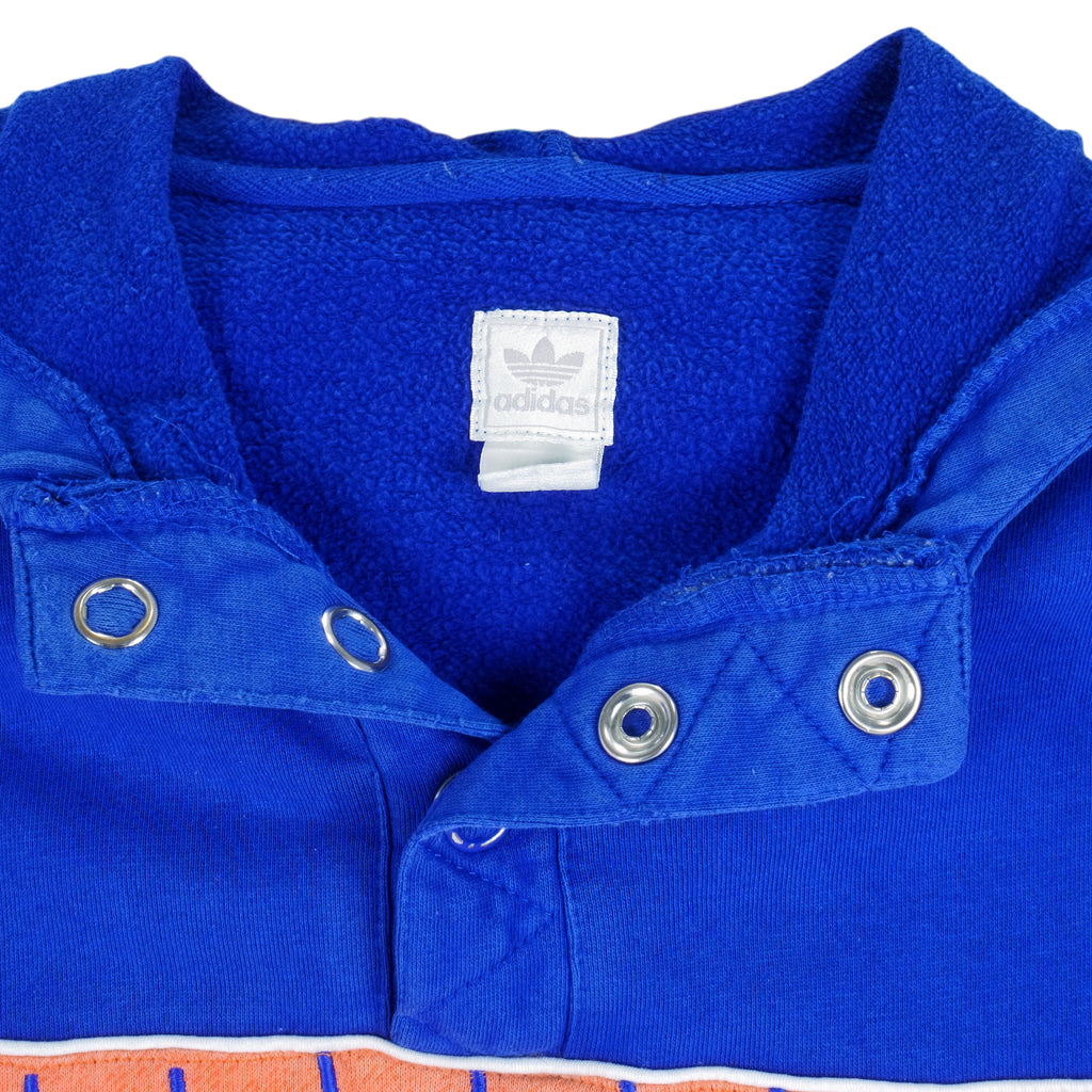 Adidas - New York Knicks Blue Hooded Sweatshirt 1990s Medium Vintage Retro Basketball