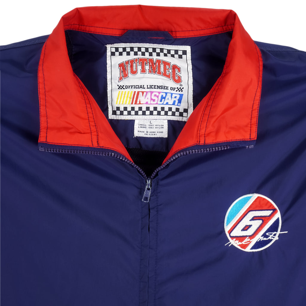 NASCAR (Nutmeg) - Mark Martin Blue Racing Jacket 1990s Large Vintage Retro