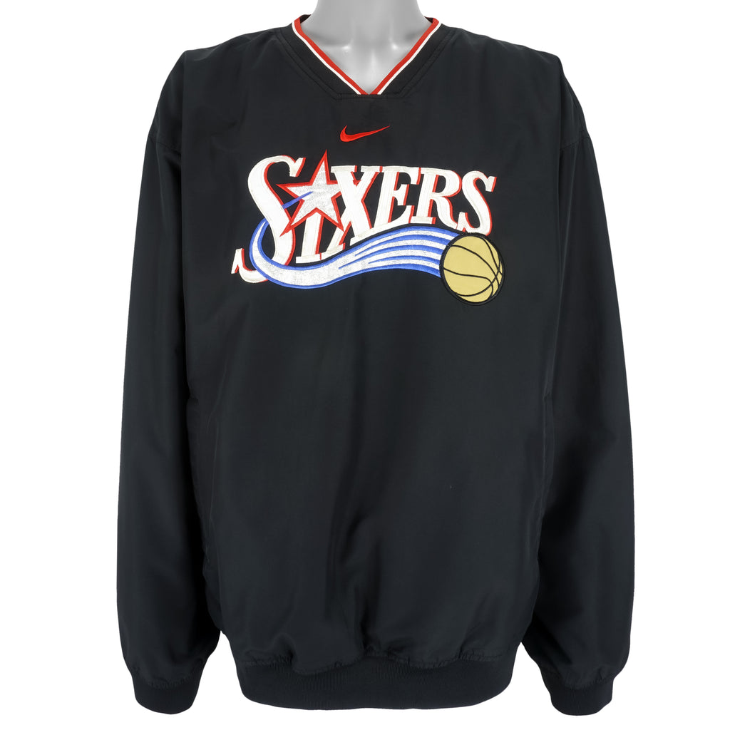 Nike - Philadelphia 76ers Embroidered Pullover Windbreaker 1990s XX-Large Vintage Retro Basketball