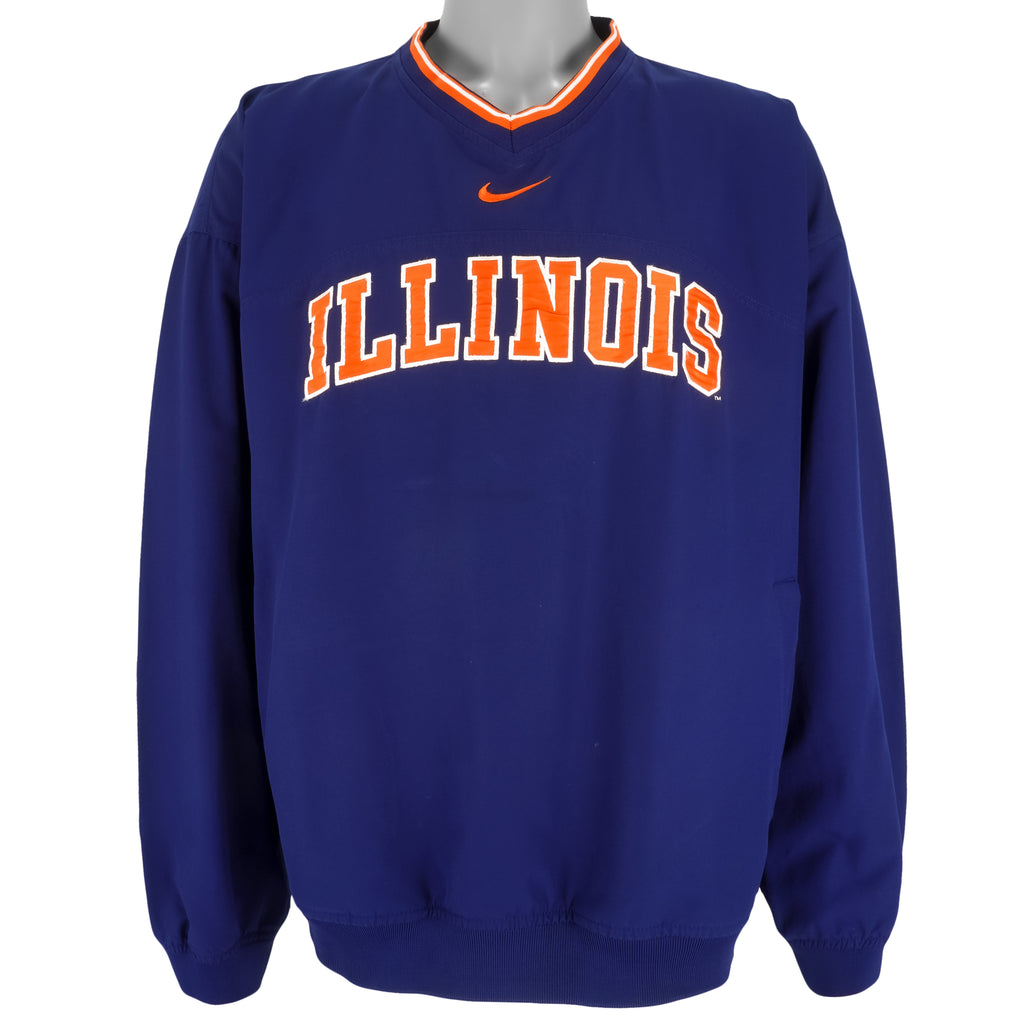Nike - Team Illinois Pullover Windbreaker 1990 XX-Large Vintage Retro