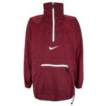 Nike - Red 1/4 Zip Windbreaker 1990s Large Vintage Retro