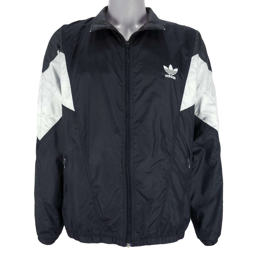 Adidas - Black & White Windbreaker 1990s Large Vintage Retro
