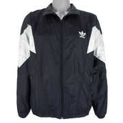 Adidas - Black & White Windbreaker 1990s Large Vintage Retro