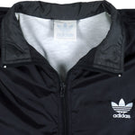 Adidas - Black & White Windbreaker 1990s Large Vintage Retro