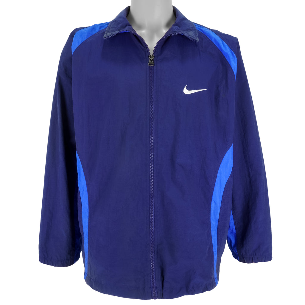 Nike - Blue Big Logo Windbreaker 1990s X-Large Vintage Retro