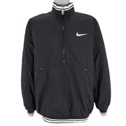 Nike - Black Big Logo Pullover Windbreaker 1990s X-Large Vintage Retro