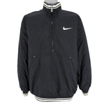 Nike - Black Big Logo Pullover Windbreaker 1990s X-Large Vintage Retro