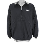 Nike - Black Big Logo Pullover Windbreaker 1990s X-Large Vintage Retro
