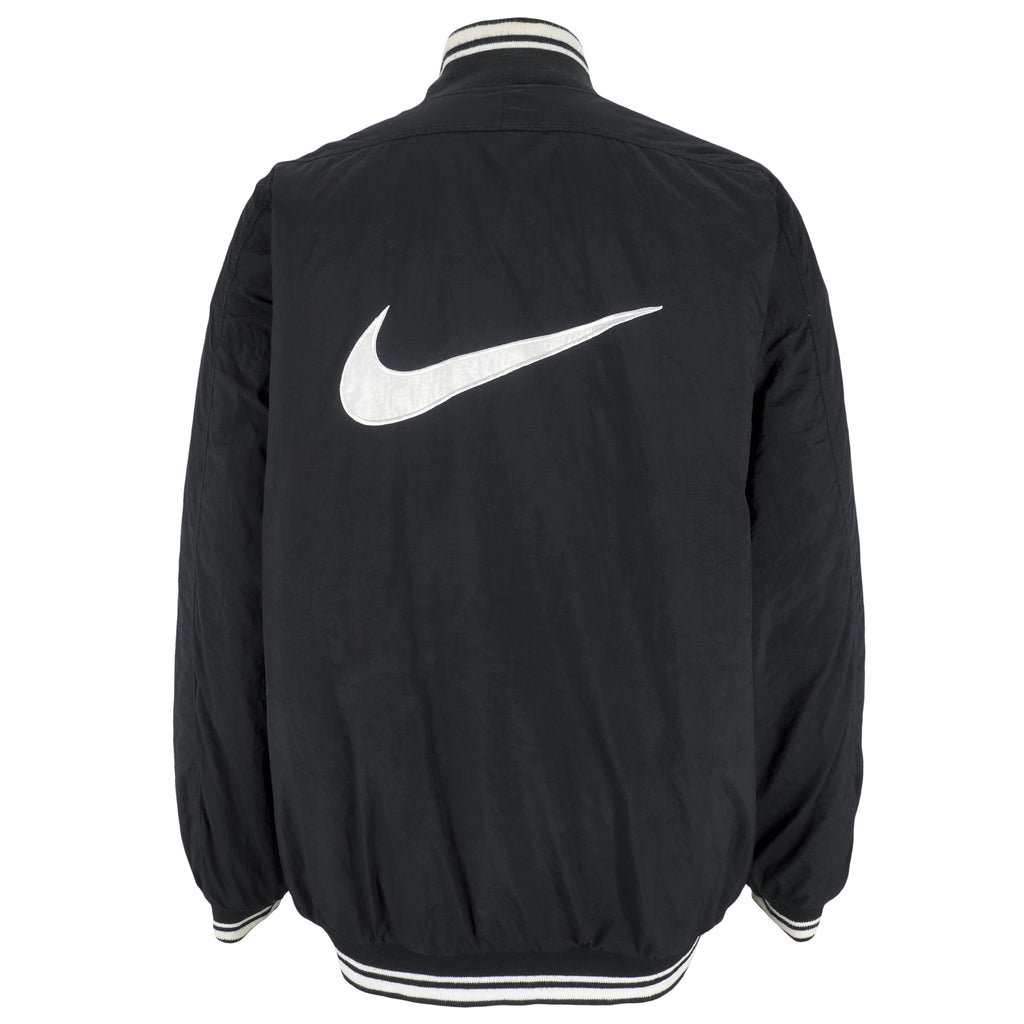 Nike - Black Big Logo Pullover Windbreaker 1990s X-Large Vintage Retro