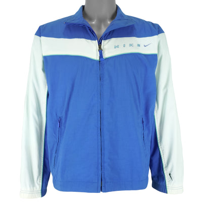 Nike - Blue & White Zip Up Windbreaker 1990s Medium