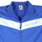 Nike - Blue & White Zip Up Windbreaker 1990s Medium Vintage Retro