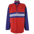 Adidas - Blue & Red 1/4 Zip Pullover Windbreaker 1990s X-Large Vintage Retro