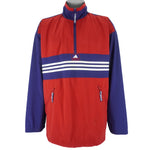 Adidas - Blue & Red 1/4 Zip Pullover Windbreaker 1990s X-Large