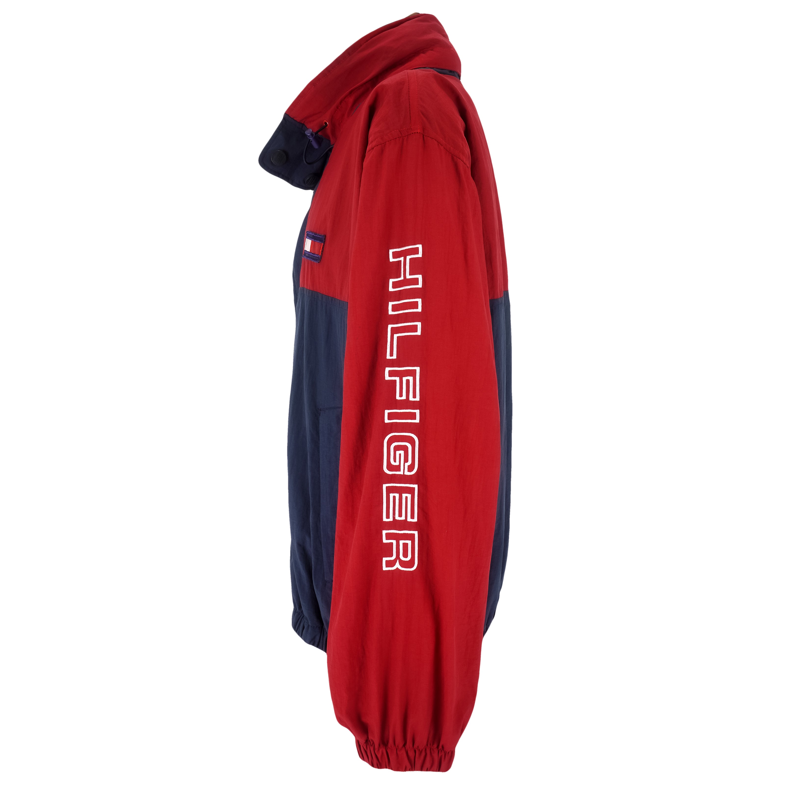 Tommy Hilfiger - Blue & Red Big Logo Jacket 1990s X-Large Vintage Retro