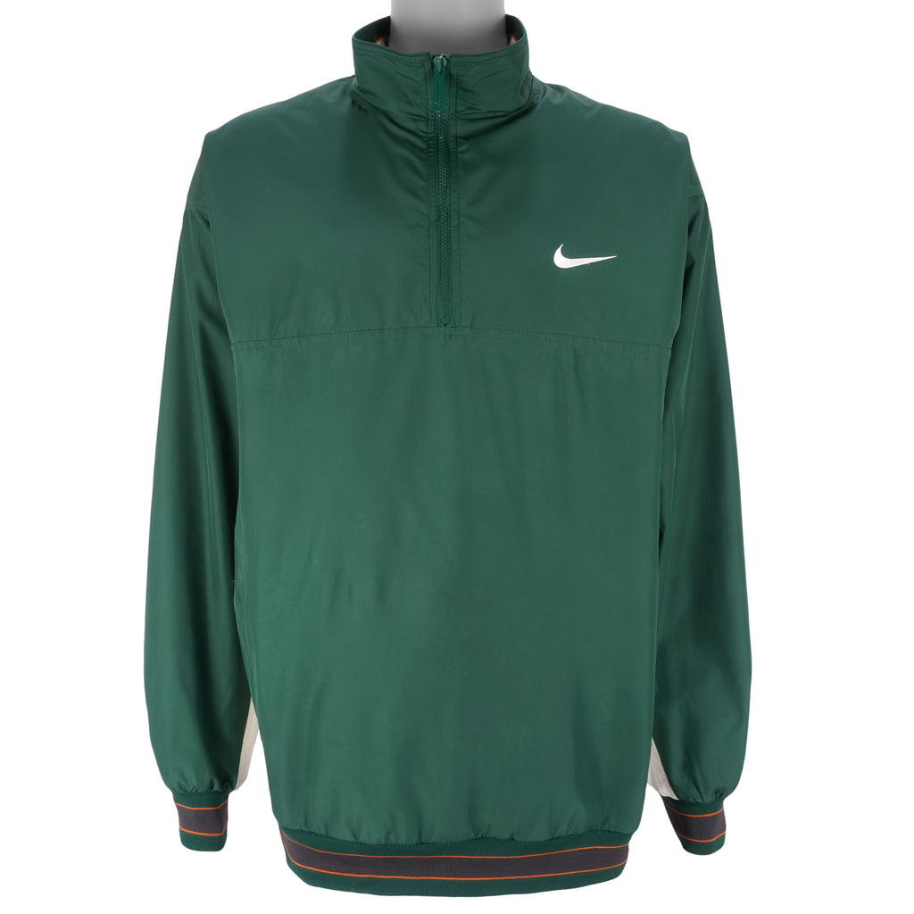 Nike - Green 1/4 Zip Pullover Windbreaker 1990s XX-Large Vintage Retro