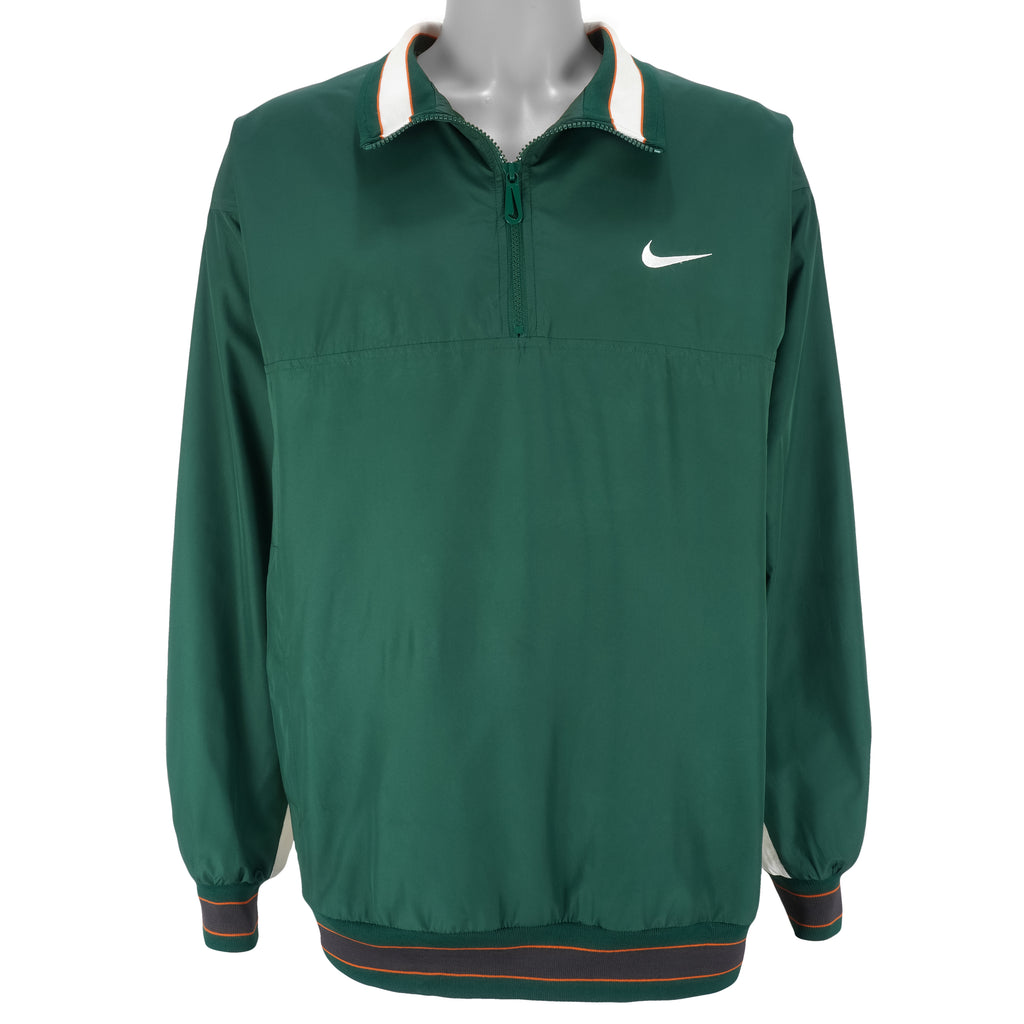 Nike - Green 1/4 Zip Pullover Windbreaker 1990s XX-Large Vintage Retro