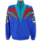 Adidas - Blue & Red Colorblock Windbreaker 1990s Medium Vintage Retro