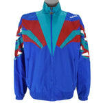 Adidas - Blue & Red Colorblock Windbreaker 1990s Medium Vintage Retro
