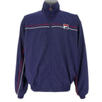 FILA - Dark Blue Zip-Up Jacket 1990s Medium Vintage Retro