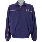 FILA - Dark Blue Zip-Up Jacket 1990s Medium Vintage Retro