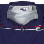 FILA - Dark Blue Zip-Up Jacket 1990s Medium Vintage Retro