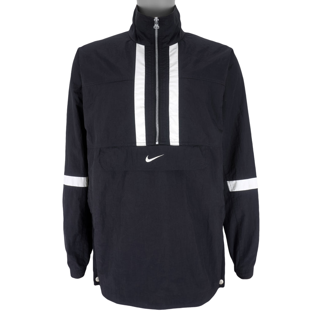 Nike - Black 1/2 Zip Windbreaker 1990s Medium Vintage Retro