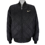 Nike - Black Zip-Up Reversible 1990s Large Vintage Retro