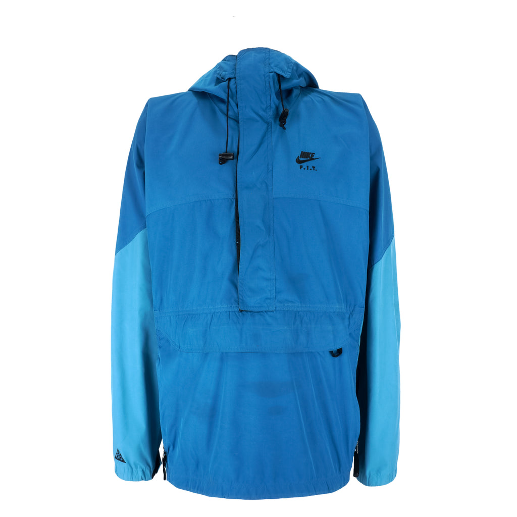 Nike - ACG Blue Hooded Windbreaker 1990s X-Large Vintage Retro