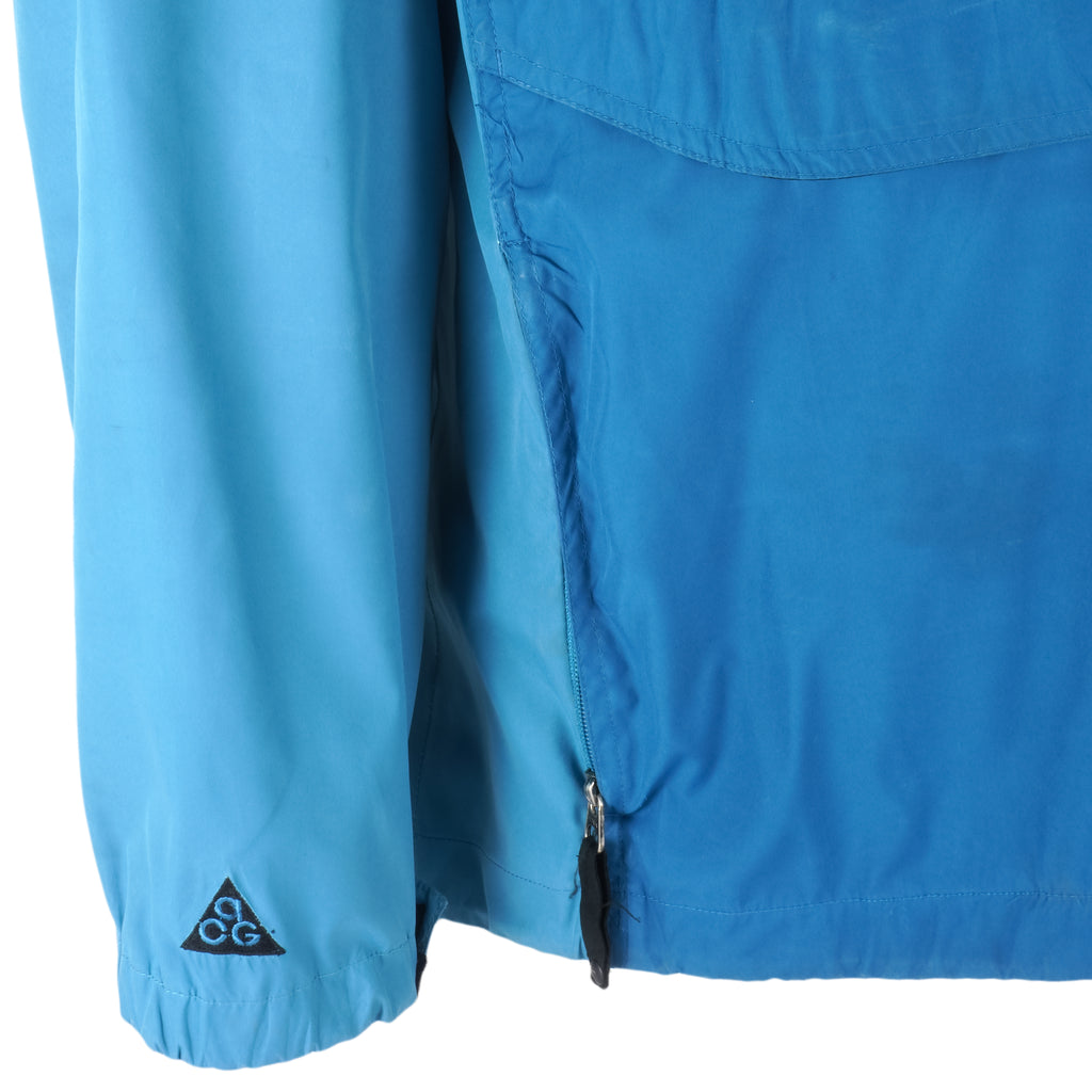 Nike - ACG Blue Hooded Windbreaker 1990s X-Large Vintage Retro
