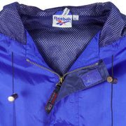 Reebok - Blue Hooded Windbreaker 1990s X-Large Vintage Retro