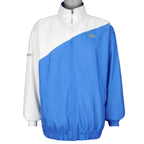Lacoste - Blue & White Zip-Up Windbreaker 1990s X-Large Vintage Retro