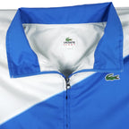 Lacoste - Blue & White Zip-Up Windbreaker 1990s X-Large Vintage Retro