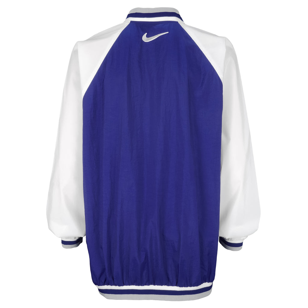 Nike - Blue & White Swoosh Pullover Windbreaker 1990s X-Large Vintage Retro