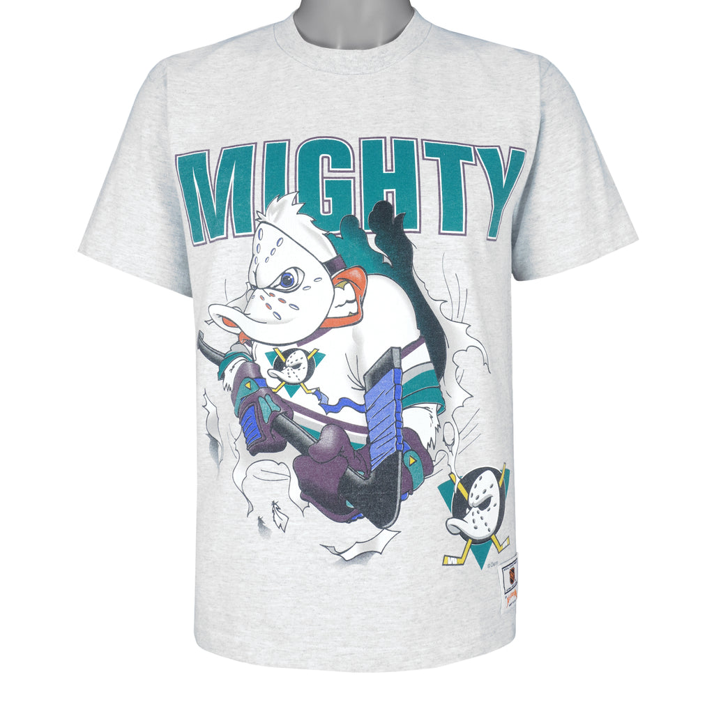 NHL (Nutmeg) - Anaheim Mighty Ducks Breakout T-Shirt 1990s Medium Vintage Retro Hockey