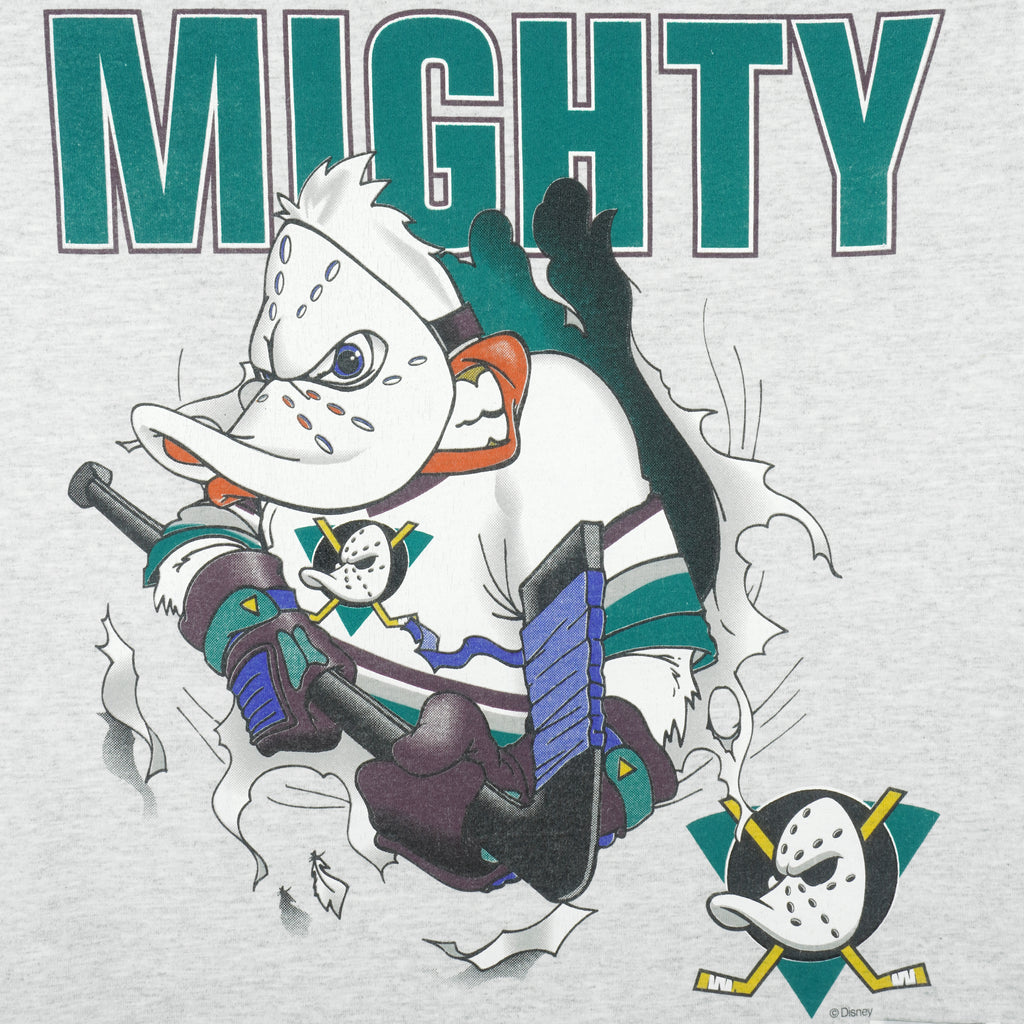 NHL (Nutmeg) - Anaheim Mighty Ducks Breakout T-Shirt 1990s Medium Vintage Retro Hockey