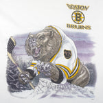 NHL (Heavy) - Boston Bruins Hockey Spell-Out T-Shirt 1990s Large Vintage Retro