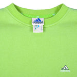 Adidas - Green Stripe Sweatshirt 1990s Medium Vintro Retro