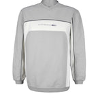 Umbro - Grey Embroidered V-Neck Sweatshirt 1990s Small Vintage Retro