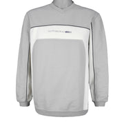 Umbro - Grey Embroidered V-Neck Sweatshirt 1990s Small Vintage Retro