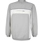 Umbro - Grey Embroidered V-Neck Sweatshirt 1990s Small Vintage Retro