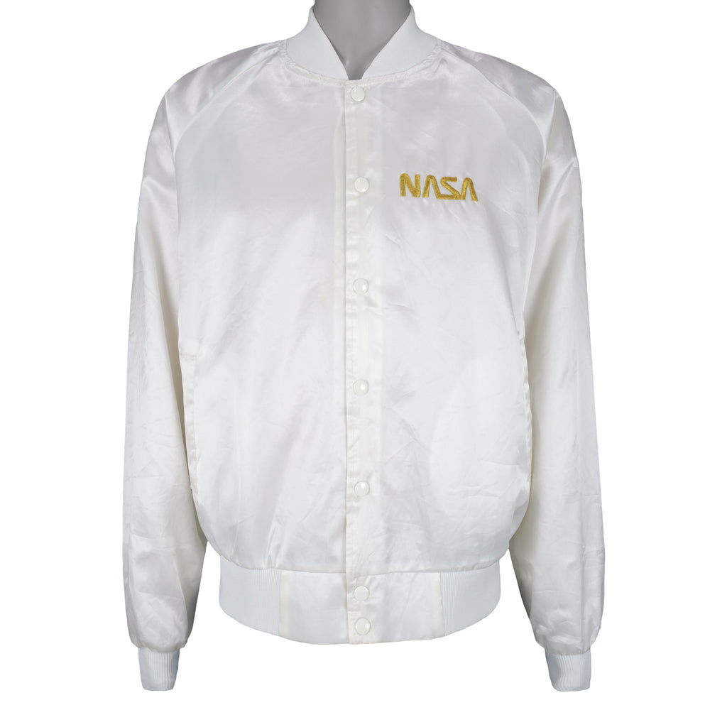 Vintage (Satins) - White NASA Spell-Out Jacket 1990s X-Large Vintage Retro