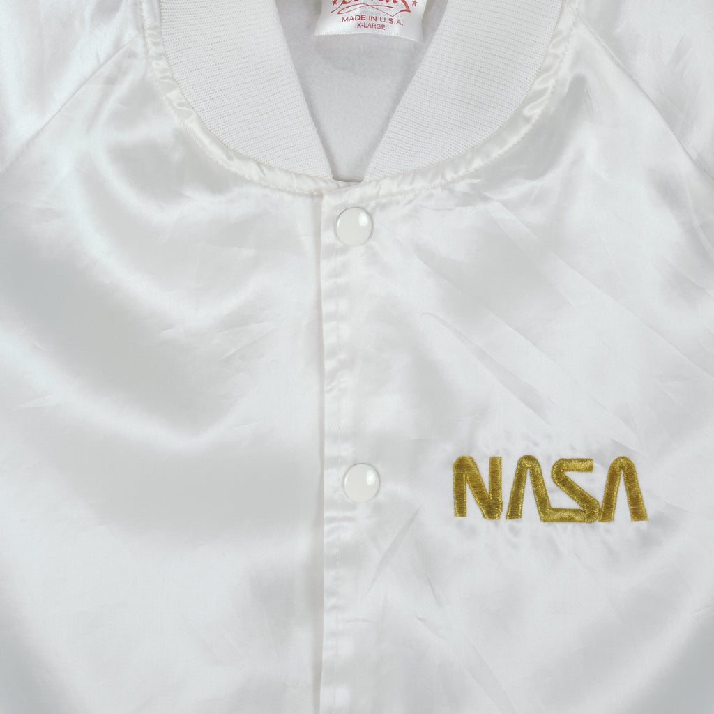 Vintage (Satins) - White NASA Spell-Out Jacket 1990s X-Large Vintage Retro