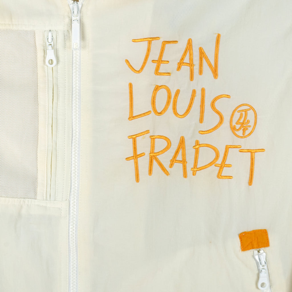 Vintage - White & Orange Jean Louis Fradet Embroidered Windbreaker 1990s Large Vintage Retro