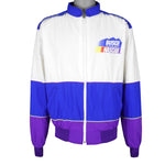 NASCAR -White & Blue Busch Lightweight Windbreaker 1990s Large Vintage Retro