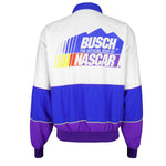 NASCAR -White & Blue Busch Lightweight Windbreaker 1990s Large Vintage Retro