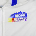 NASCAR -White & Blue Busch Lightweight Windbreaker 1990s Large Vintage Retro