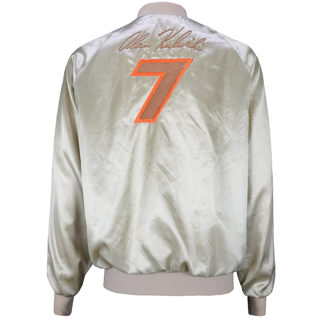 NASCAR (West Ark) - White Alan Kulwicki No.7 Satin Jacket 1990s X-Large Vintage Retro
