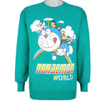 Vintage (Lee) - Green Doraemon World Crew Neck Sweatshirt 1990s Large