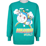 Vintage (Lee) - Green Doraemon World Crew Neck Sweatshirt 1990s Large Vintage Retro